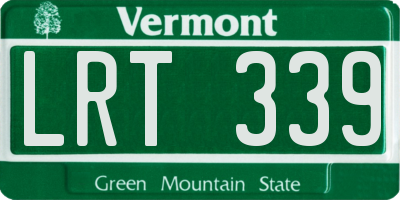 VT license plate LRT339