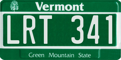 VT license plate LRT341