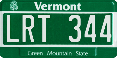 VT license plate LRT344