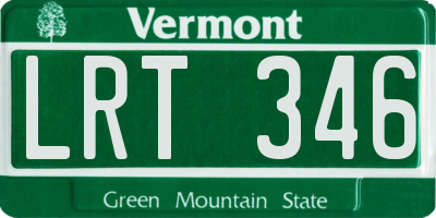 VT license plate LRT346