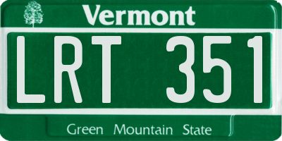 VT license plate LRT351