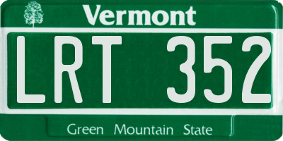 VT license plate LRT352