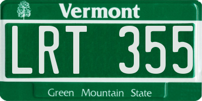 VT license plate LRT355