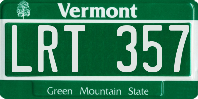 VT license plate LRT357