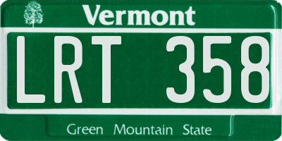 VT license plate LRT358