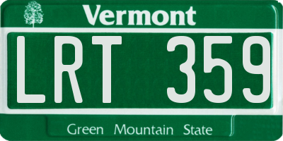 VT license plate LRT359