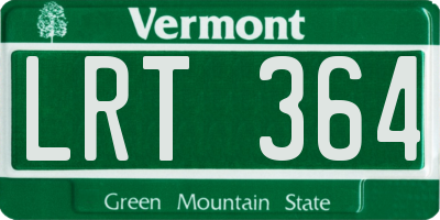 VT license plate LRT364