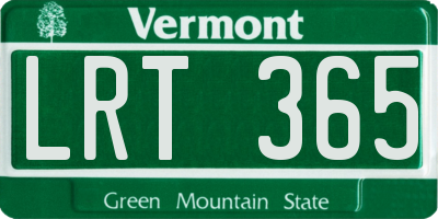 VT license plate LRT365