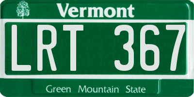 VT license plate LRT367