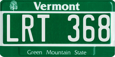 VT license plate LRT368