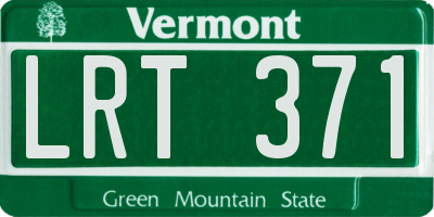 VT license plate LRT371