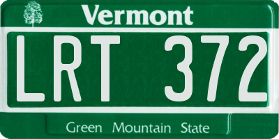 VT license plate LRT372