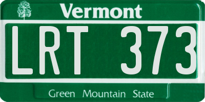 VT license plate LRT373