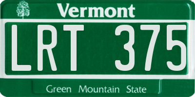 VT license plate LRT375