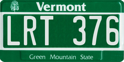 VT license plate LRT376
