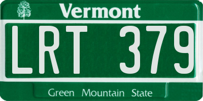 VT license plate LRT379