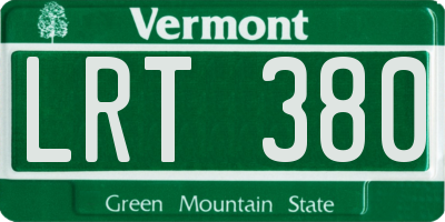VT license plate LRT380