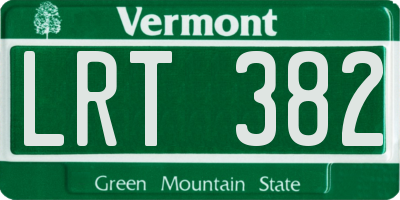 VT license plate LRT382