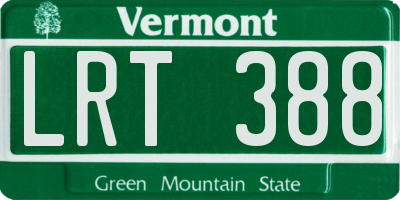 VT license plate LRT388