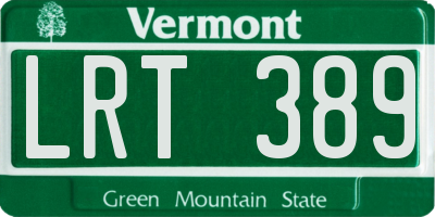 VT license plate LRT389