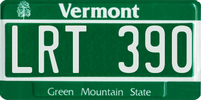 VT license plate LRT390