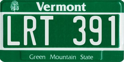 VT license plate LRT391