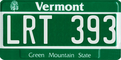 VT license plate LRT393