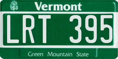 VT license plate LRT395