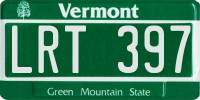 VT license plate LRT397