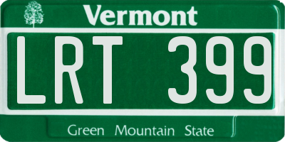 VT license plate LRT399