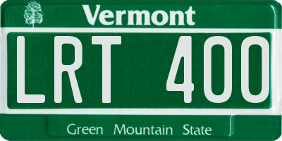 VT license plate LRT400