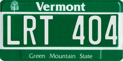 VT license plate LRT404
