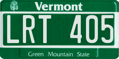 VT license plate LRT405