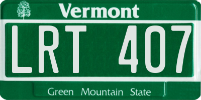 VT license plate LRT407