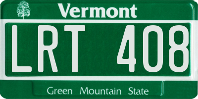 VT license plate LRT408
