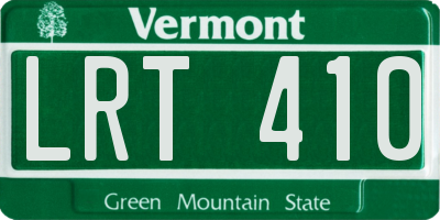 VT license plate LRT410