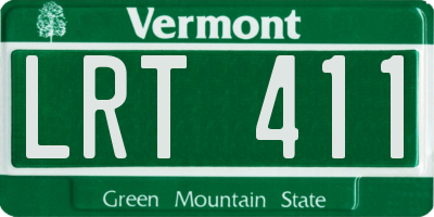 VT license plate LRT411