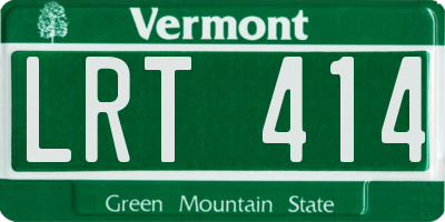 VT license plate LRT414