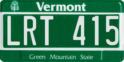 VT license plate LRT415