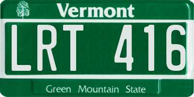 VT license plate LRT416
