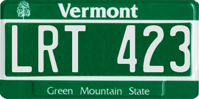 VT license plate LRT423