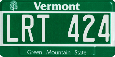 VT license plate LRT424