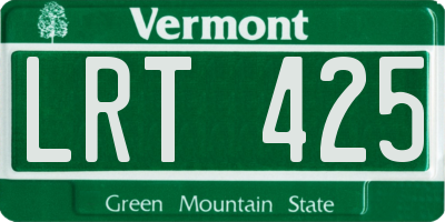 VT license plate LRT425