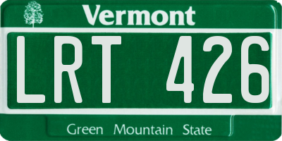 VT license plate LRT426