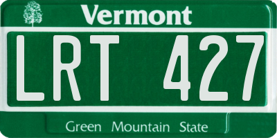 VT license plate LRT427