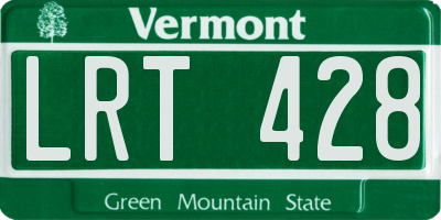 VT license plate LRT428