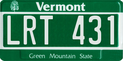 VT license plate LRT431