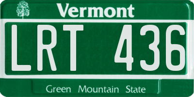 VT license plate LRT436