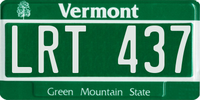 VT license plate LRT437