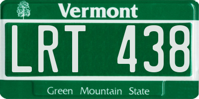 VT license plate LRT438